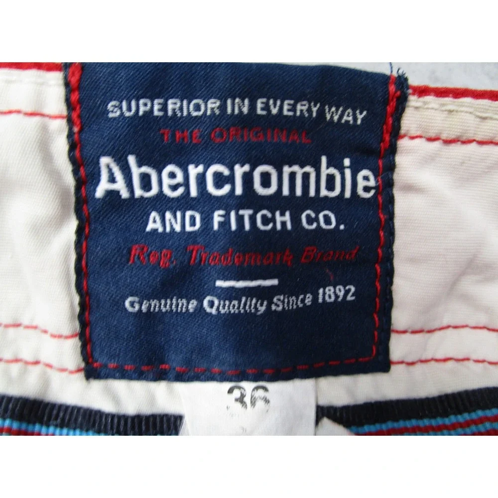 Abercrombie and Fitch Mens Board Shorts Red Swim Trunks Size 36 Cargo Y2K